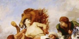 Lord Byron’s one of the most famous poems devoted to Ukrainian Hetman Ivan Mazeppa “Mazeppa” by Louis Guisnet, 1874