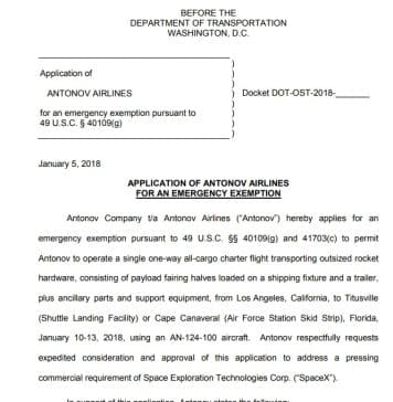 SpaceX turns to Ukrainian AN-124 plane for emergency delivery of oversized rocket parts to Cape Canaveral