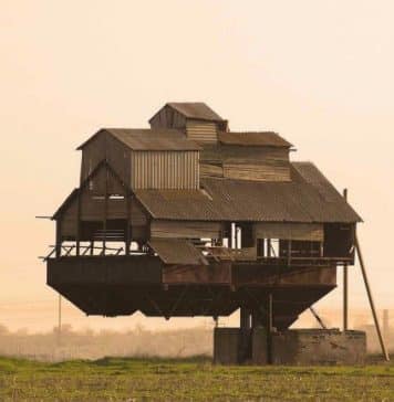 Abandoned potato sorting station in Ukraine
