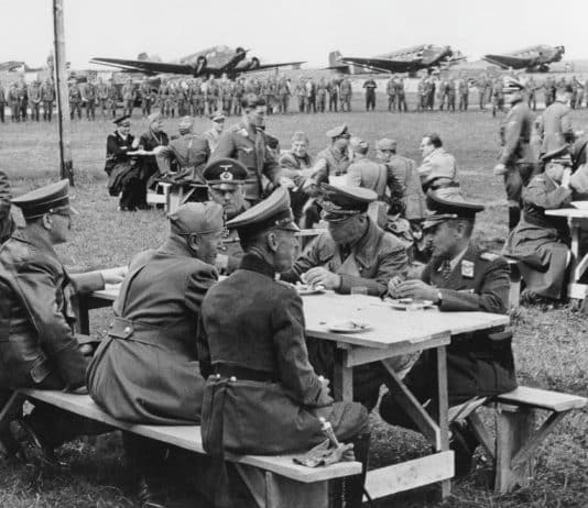 Adolf Hitler and Benito Mussolini visit their troops in Ukraine