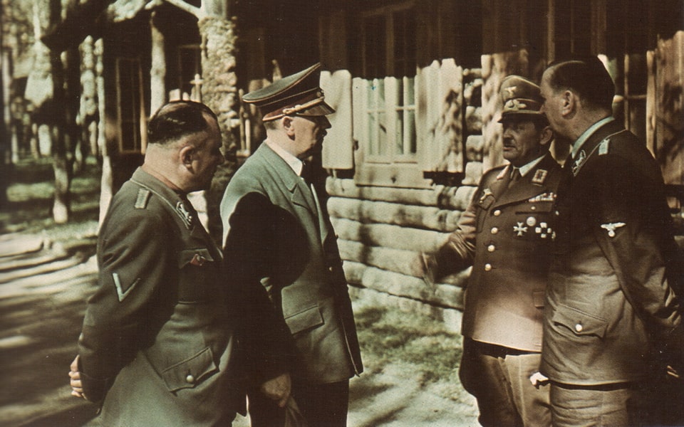 Bormann Hitler Koch and Schaub at Werhwolf in Ukraine