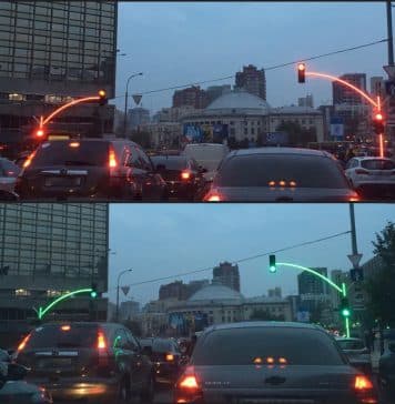 Cool traffic lights in Kyiv