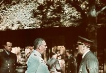 Hitler and Keitel at “Werwolf” headquarters near Vinnitsa, Ukraine, 1942
