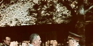 Hitler and Keitel at “Werwolf” headquarters near Vinnitsa, Ukraine, 1942