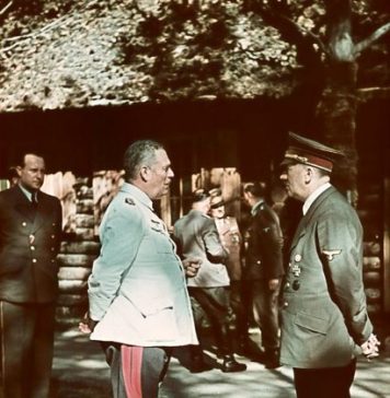 Hitler and Keitel at “Werwolf” headquarters near Vinnitsa, Ukraine, 1942