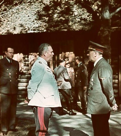 Hitler and Keitel at “Werwolf” headquarters near Vinnitsa, Ukraine, 1942