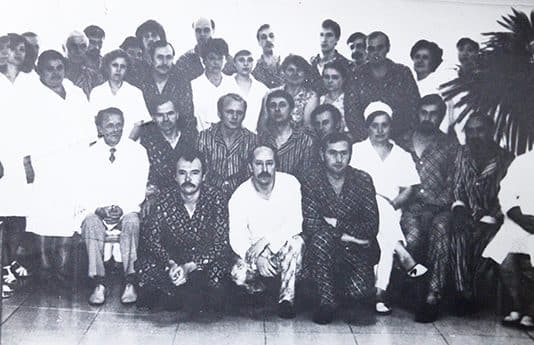 Chornobyl firefighters at Kyiv clinic with their doctors