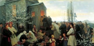 ‘Easter morning prayer” by Ukrainian painter Mykola Pymonenko
