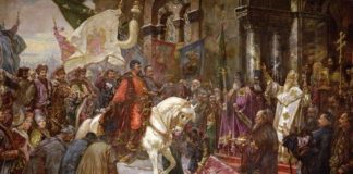 “The Entrance of Bogdan Khmelnytsky to Kyiv in 1649” by Mykola Ivasyuk
