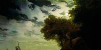 ‘Ukrainian landscape with chumaks in the moonlight’ by I. Aivazovsky