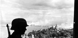 German sentry over Kyiv-Pechersk Lavra/ Cave Monastery in September, 1941