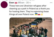 Ukrainian refugees grateful in deed