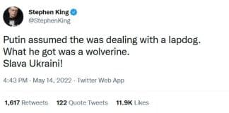 Stephen King compares Ukraine to Wolverine