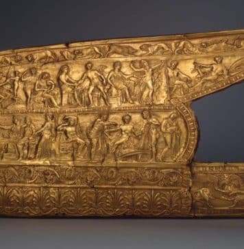 Scythian golden gorytos found in Ukraine with the scenes of the Achilleid epic that would be written only 500 years later