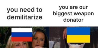 ‘Russia is Ukraine’s Biggest Weapons Donator’ meme