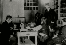 First ever X-ray in the US was performed on the invention of Ukrainian scientist Ivan Puluj The event captured by photographer Henry H. Barrett on February 3, 1896, in Dartmouth’s Reed Hall.