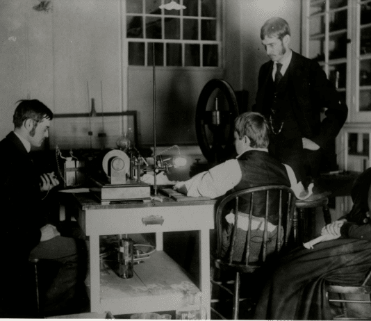 First ever X-ray in the US was performed on the invention of Ukrainian scientist Ivan Puluj The event captured by photographer Henry H. Barrett on February 3, 1896, in Dartmouth’s Reed Hall.