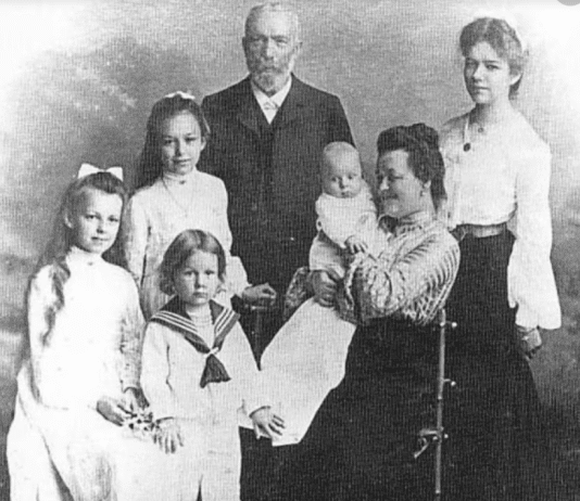 Ivan Puluj and long hair of one of his female students