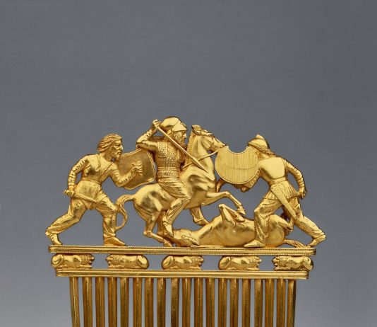 Scythian Battle-Scene Golden Comb from Solokha Royal Kurgan in Ukraine