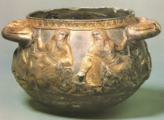 Scythian ceremonial gilded silver cup from Gaimanova Mogila Royal ...