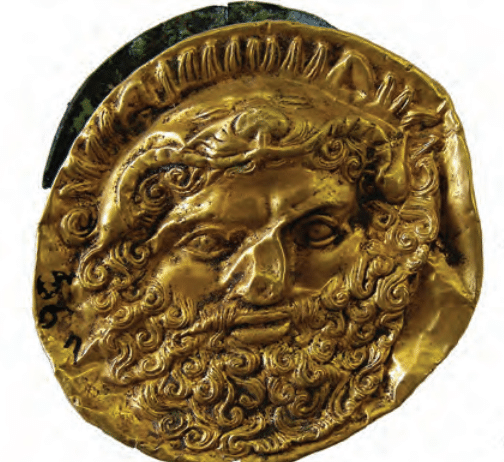 Scythian Heracles and Medusa gold plates from Chmyreva Barrow in Ukraine