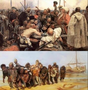 World-famous painter Ilya Repin portrayed two nations – Ukrainians above, Russians below