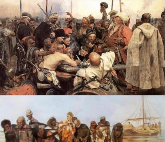 World-famous painter Ilya Repin portrayed two nations – Ukrainians above, Russians below