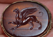 Griffins from Gaimanova Mogila Scythian barrow in Ukraine