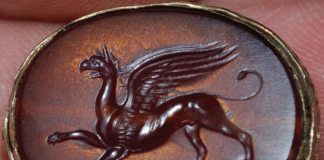 Griffins from Gaimanova Mogila Scythian barrow in Ukraine