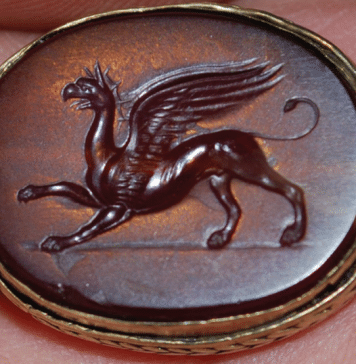 Griffins from Gaimanova Mogila Scythian barrow in Ukraine