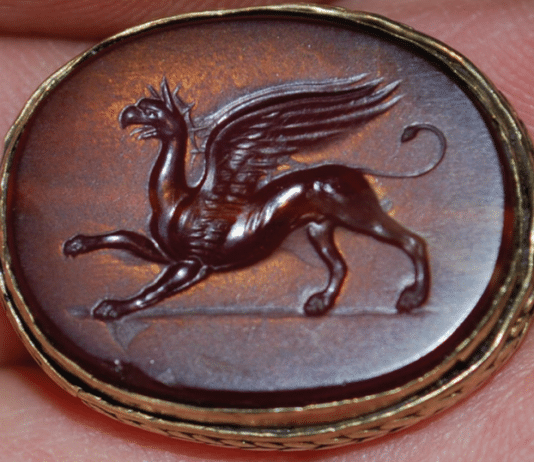 Griffins from Gaimanova Mogila Scythian barrow in Ukraine