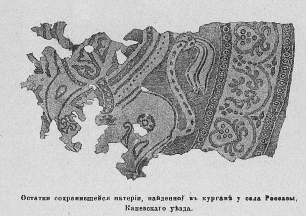 Cloth w/ ornaments from Kyiv barrow, c 10 century