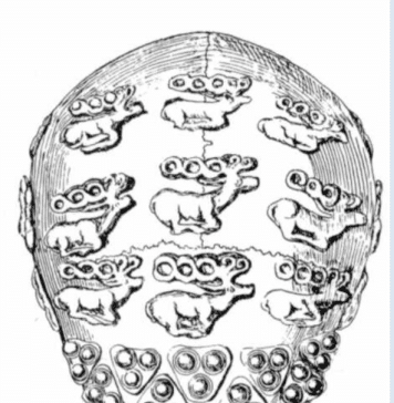 Gold Deer Plaques on Human Skull: Synjavka Scythian barrow in Ukraine