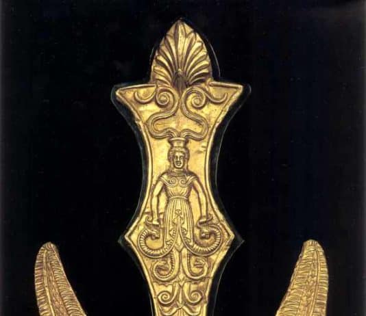Famous Scythian Snake Goddess: Gold Frontlet from Tsymbalka Kurgan in Ukraine