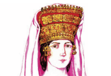 Priestess in Golden Tiara with Maenads from Great Ryzhanovka Kurgan in Ukraine