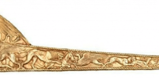 Scythian sword in golden scabbard from Tovsta Mogyla Kurgan