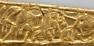 ‘Amazon in Battle’ scene on golden scabbard from Chertomlyk Royal Barrow in Ukraine