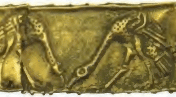 ‘Monkey and Cranes’ Gold Relief Overlay from Lytoi Scythian Kurgan in Ukraine