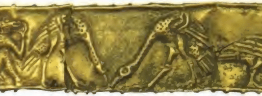 ‘Monkey and Cranes’ Gold Relief Overlay from Lytoi Scythian Kurgan in Ukraine