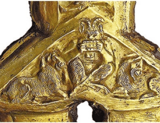 ‘God Pan playing flute and two goats’ on Scythian sword handle from Tovsta Mogyla kurgan