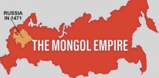 Muscovy-Russia on the map of the Mongolian Empire