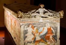 Amazon Sarcophagus from Terquinii, Etruscan Culture