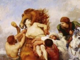 Painting “Mazeppa” by Louis Guisnet, 1874