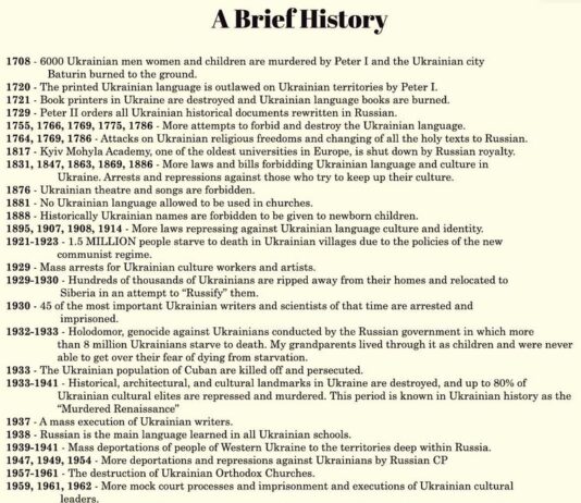 Russia’s attempts to destroy Ukraine in the past 300 years