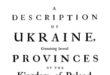 ‘Ukraine’ and ‘Muscovy’ names in a 1650 book title by French engineer Beauplan