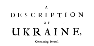 ‘Ukraine’ and ‘Muscovy’ names in a 1650 book title by French engineer Beauplan