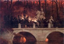 After the Warsaw Uprising in November of 1830, Moscow declared that the Poles form one nation with Russians, the Russian language substituted Polish in tribunals, the University of Warsaw was closed and its valuable collections of books, manuscripts, and medals were carried off to Petersburg