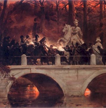 After the Warsaw Uprising in November of 1830, Moscow declared that the Poles form one nation with Russians, the Russian language substituted Polish in tribunals, the University of Warsaw was closed and its valuable collections of books, manuscripts, and medals were carried off to Petersburg