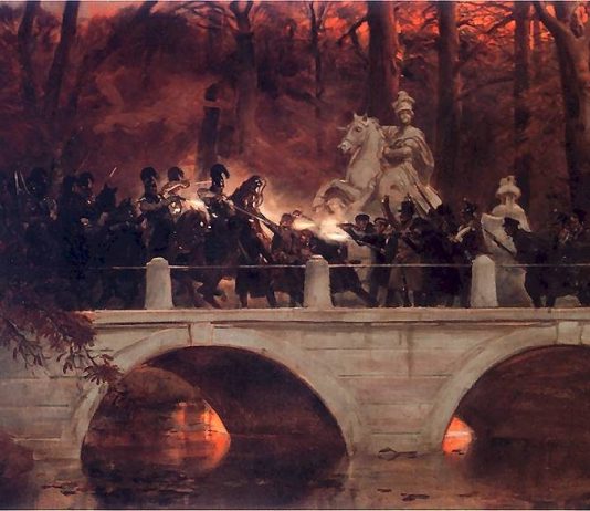 After the Warsaw Uprising in November of 1830, Moscow declared that the Poles form one nation with Russians, the Russian language substituted Polish in tribunals, the University of Warsaw was closed and its valuable collections of books, manuscripts, and medals were carried off to Petersburg