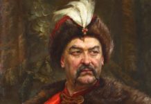 Bohdan Khmelnitsky meeting Patriarch Macarius III of Antioch near Kyiv in 1654